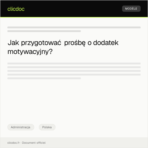 Document preview: Prośba o przyznanie dodatku motywacyjnego — Administracja, Polska