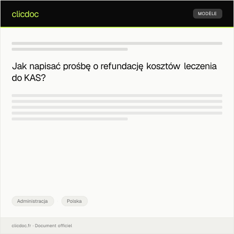 Document preview: Prośba o refundację kosztów leczenia — Administracja, Polska