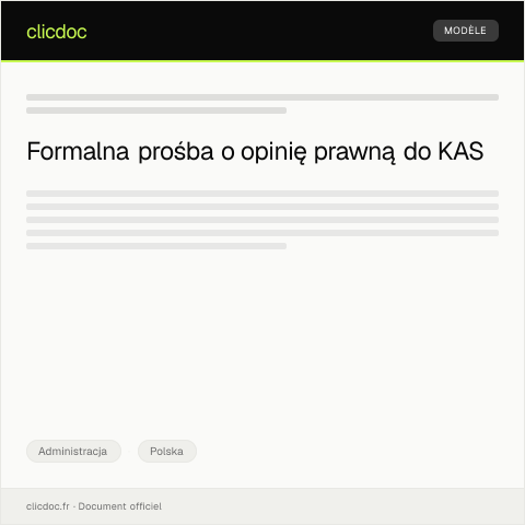 Document preview: Prośba o sporządzenie opinii prawnej — Administracja, Polska
