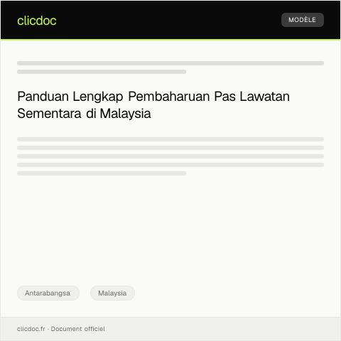 Document preview: Prosedur Pembaharuan Pas Lawatan sementara — Antarabangsa, Malaysia