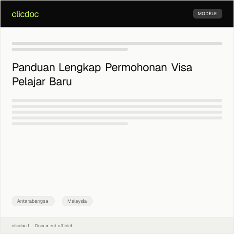 Document preview: Prosedur Permohonan Visa Pelajar Baru — Antarabangsa, Malaysia