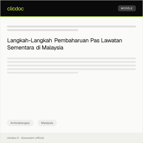 Document preview: Proses Pembaharuan Pas Lawatan Sementara — Antarabangsa, Malaysia