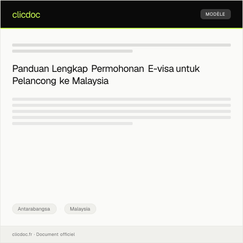 Document preview: Proses Permohonan E-visa untuk Pelancong — Antarabangsa, Malaysia