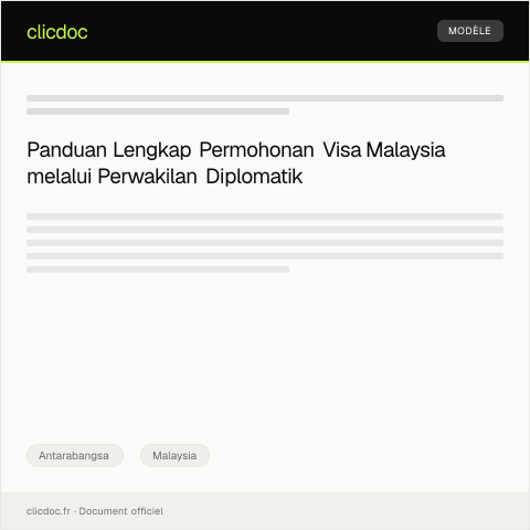 Document preview: Proses Permohonan Visa Malaysia melalui Perwakilan Diplomatic — Antarabangsa, Malaysia