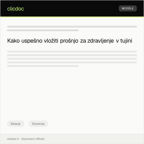 Document preview: Prošnja za odobritev zdravljenja v tujini prek ZZZS — Zdravje, Slovenija