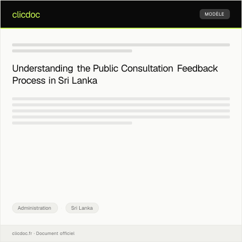 Document preview: Public Consultation Feedback Form — Administration, Sri Lanka