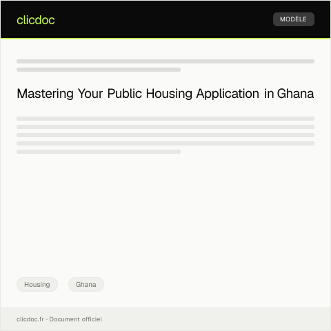 Document preview: Application for Public Housing Allocation at the Ghana Housing Authority — Housing, Ghana