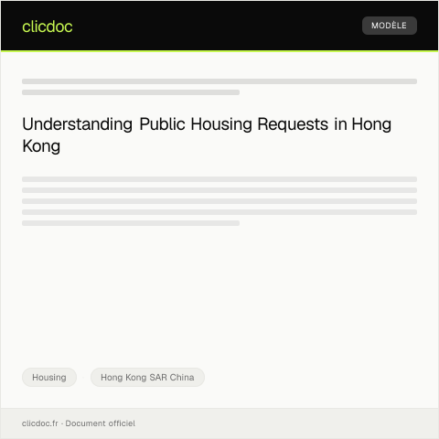 Document preview: Availability of Public Housing Public Housing Availability確認 — Housing, Hong Kong SAR China