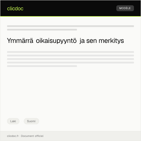 Document preview: Pyyntö oikaisusta — Laki, Suomi
