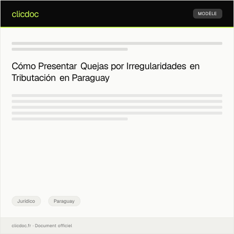 Vista previa del documento Presentar queja formal por irregularidades tributarias — Jurídico, Paraguay