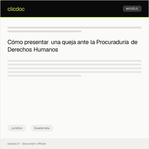 Vista previa del documento Presentación de queja formal ante Procuraduría de los Derechos Humanos — Jurídico, Guatemala