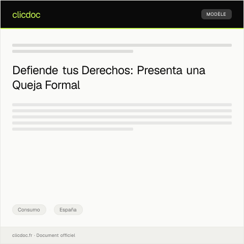 Vista previa del documento Queja formal ante la Oficina de Atención al Consumidor por Servicio defectuoso — Consumo, España