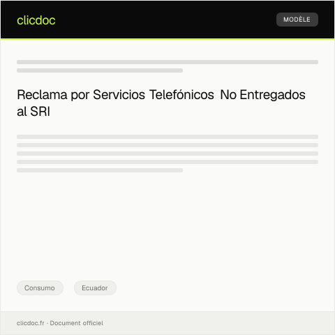 Vista previa del documento Queja formal por servicios telefónicos no entregados por la operadora — Consumo, Ecuador