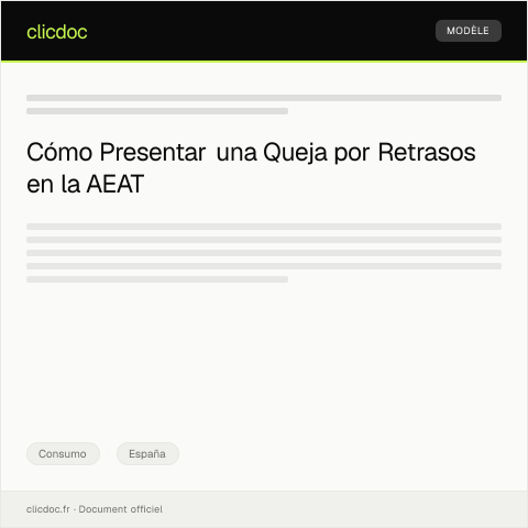 Vista previa del documento Presentar queja por retrasos en trámites administrativos — Consumo, España