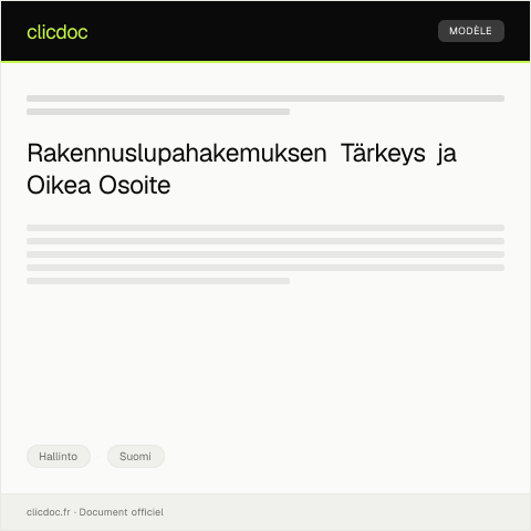 Document preview: Rakennuslupahakemus — Hallinto, Suomi