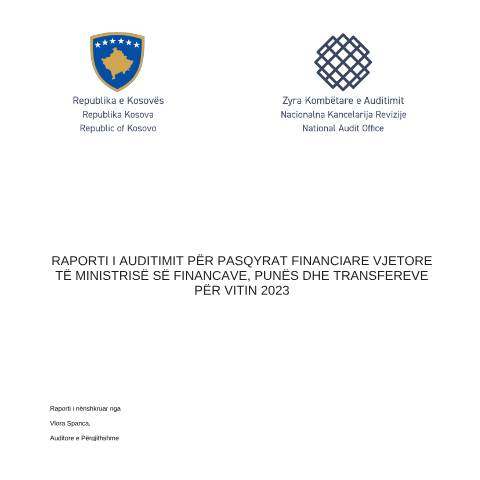 Document preview: Raporti i auditimit MFPT për vitin 2023 — Dogana / Publikime, Kosovë