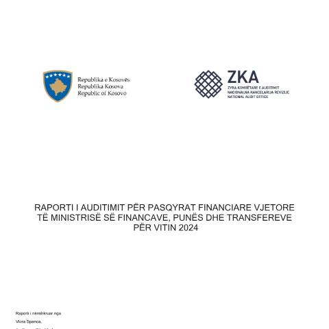 Document preview: Raporti i auditimit MFPT për vitin 2024 — Dogana / Publikime, Kosovë