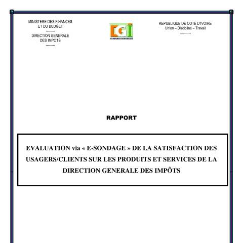Aperçu du document RAPPORT e sondage definitif — Rapport, Côte d'Ivoire