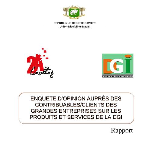 Aperçu du document 3004 RAPPORT SONDAGE 2A CONSULTING — Rapport, Côte d'Ivoire