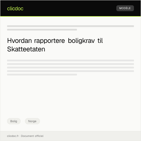 Document preview: Rapportering av boligkrav — Bolig, Norge