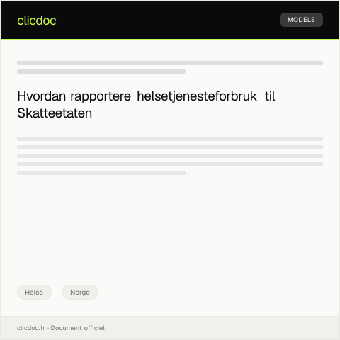 Document preview: Rapportering av helsetjenesteforbruk — Helse, Norge