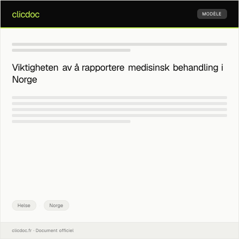 Document preview: Rapportering av medisinsk behandling — Helse, Norge