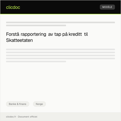 Document preview: Rapportering av tap på kreditt — Banke & finans, Norge