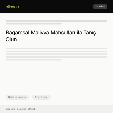 Document preview: Rəqəmsal maliyyə məhsulları haqqında məlumat — Bank və maliyyə, Azərbaycan