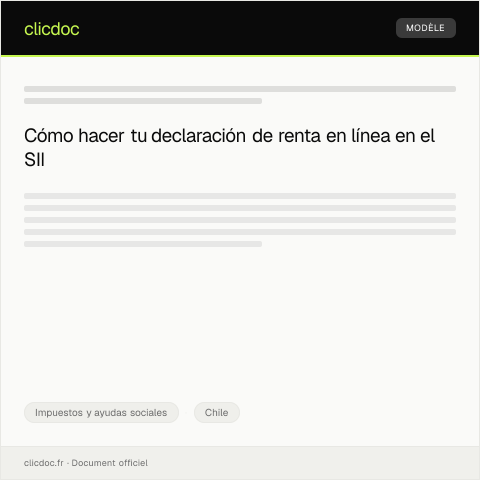 Vista previa del documento Realizar la declaración de renta en línea en el portal del SII — Impuestos y ayudas sociales, Chile