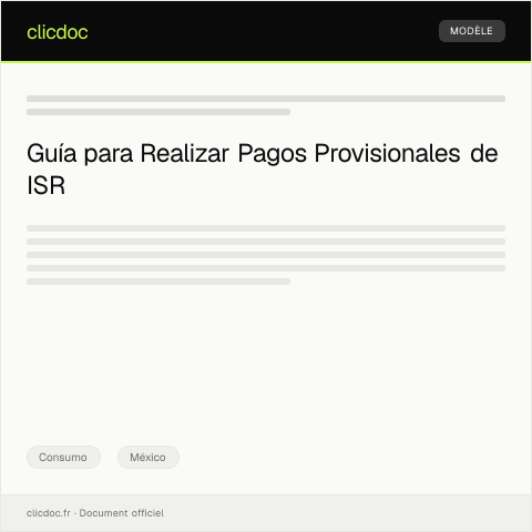 Vista previa del documento Realizar pagos provisionales de ISR — Consumo, México