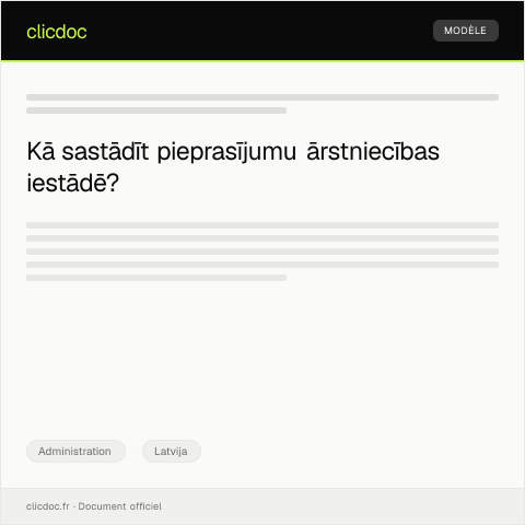 Document preview: Receptes vai medicīniskās izziņas pieprasījums ārstniecības iestādē — Administration, Latvija