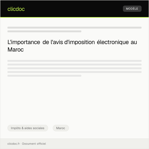 Aperçu du document Réception de l'avis d’imposition électronique — Impôts & aides sociales, Maroc