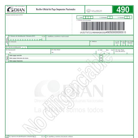 Vista previa del documento Recibo oficial pago impuestos año 2005 — Año 2005, Colombia (CERFA n°F490-2005)