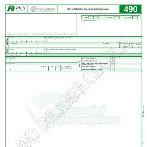 Vista previa del documento Recibo oficial pago impuestos — Año 2004, Colombia (CERFA n°F490-2004)