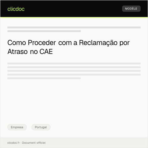 Pré-visualização do documento Reclamação por atraso na emissão do código de atividade económica (CAE) — Empresa, Portugal