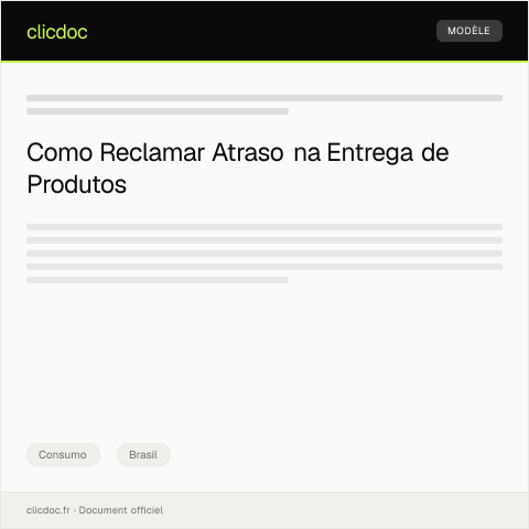 Pré-visualização do documento Reclamação sobre atraso na entrega de produto — Consumo, Brasil
