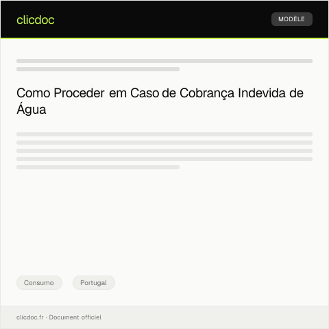 Pré-visualização do documento Reclamação por cobrança indevida em serviço de água — Consumo, Portugal