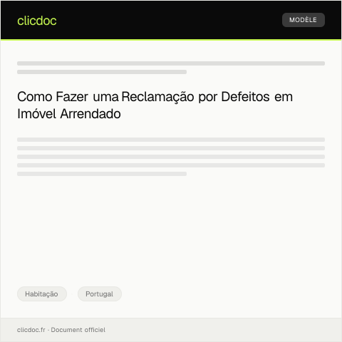 Pré-visualização do documento Reclamação por Defeitos em Imóvel em Arrendamento — Habitação, Portugal
