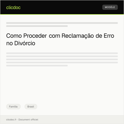 Pré-visualização do documento Reclamação contra erro na emissão de documento de divórcio — Família, Brasil