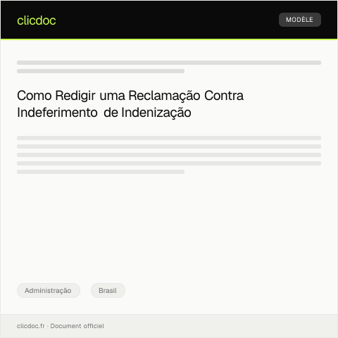 Pré-visualização do documento Reclamação contra indeferimento de pedido de indenização — Administração, Brasil