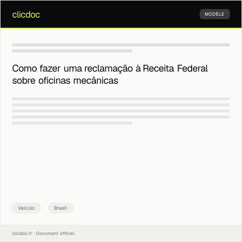 Pré-visualização do documento Reclamação por má prestação de serviço de oficina mecânica — Veículo, Brasil