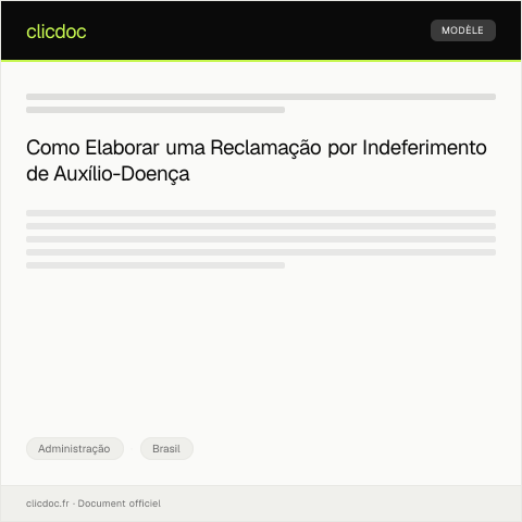 Pré-visualização do documento Reclamação por indeferimento de auxílio-doença — Administração, Brasil