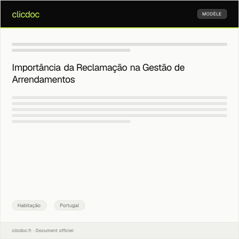 Pré-visualização do documento Reclamação por Problemas na Condição de Edifício em Arrendamento — Habitação, Portugal