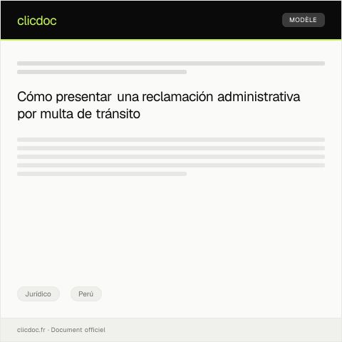Vista previa del documento Presentar reclamación administrativa contra multa de tránsito ante la PGV — Jurídico, Perú