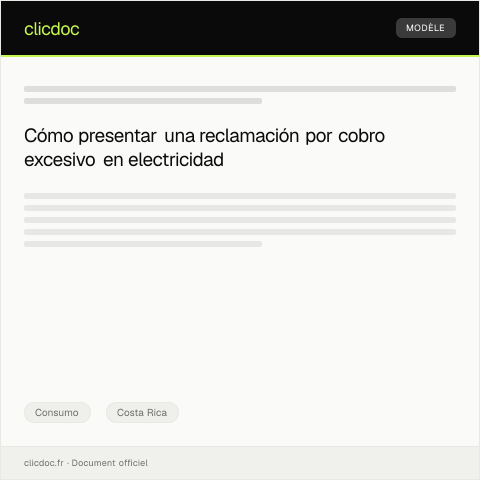 Vista previa del documento Reclamación por cobro excesivo en la factura de electricidad de Comisión Federal de Electricidad — Consumo, Costa Rica
