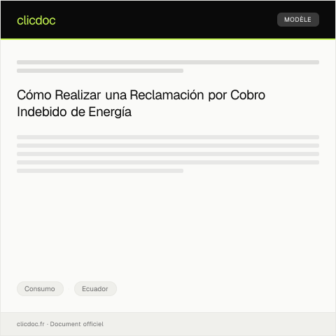 Vista previa del documento Reclamación por cobro indebido en la factura de energía eléctrica — Consumo, Ecuador