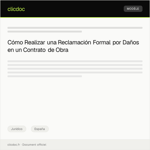 Vista previa del documento Reclamación formal por daños y perjuicios en contrato de obra — Jurídico, España