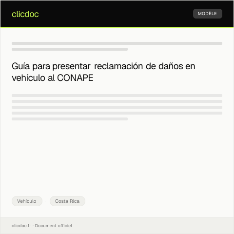 Vista previa del documento Presentar reclamación por daños en vehículo a la aseguradora del CONAPE — Vehículo, Costa Rica