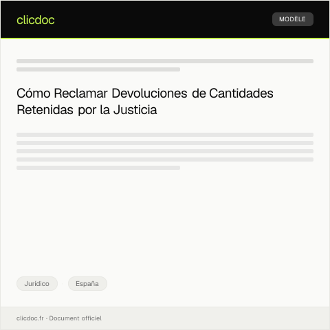 Vista previa del documento Reclamar devolución de cantidad indebidamente retenida por autoridad judicial — Jurídico, España