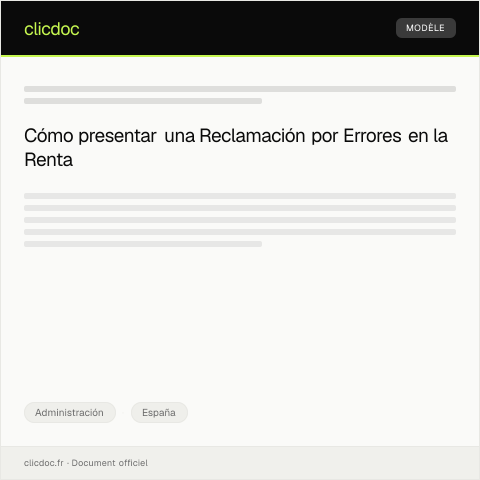 Vista previa del documento Reclamación por errores en declaración de la renta — Administración, España